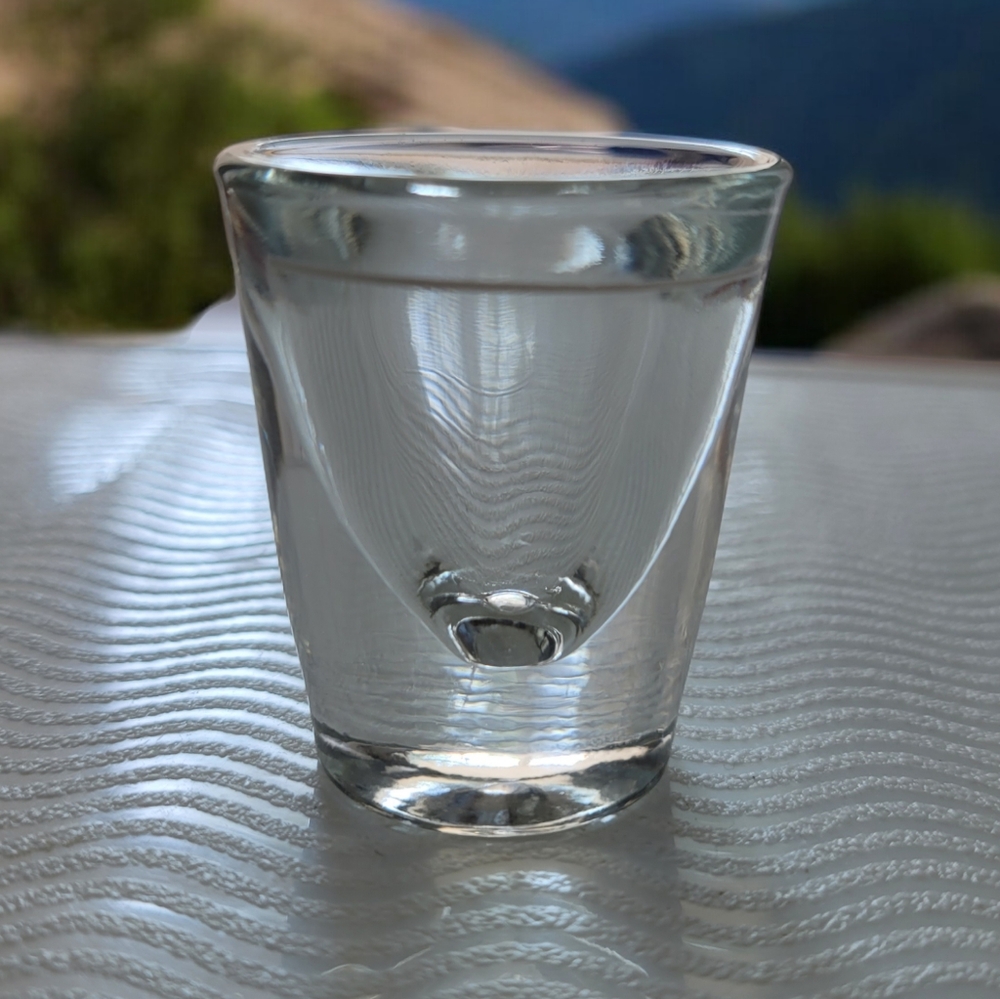 Vintage Libbey Whiskey Heavy Bottom Shot Glass White Pour Line 1 oz